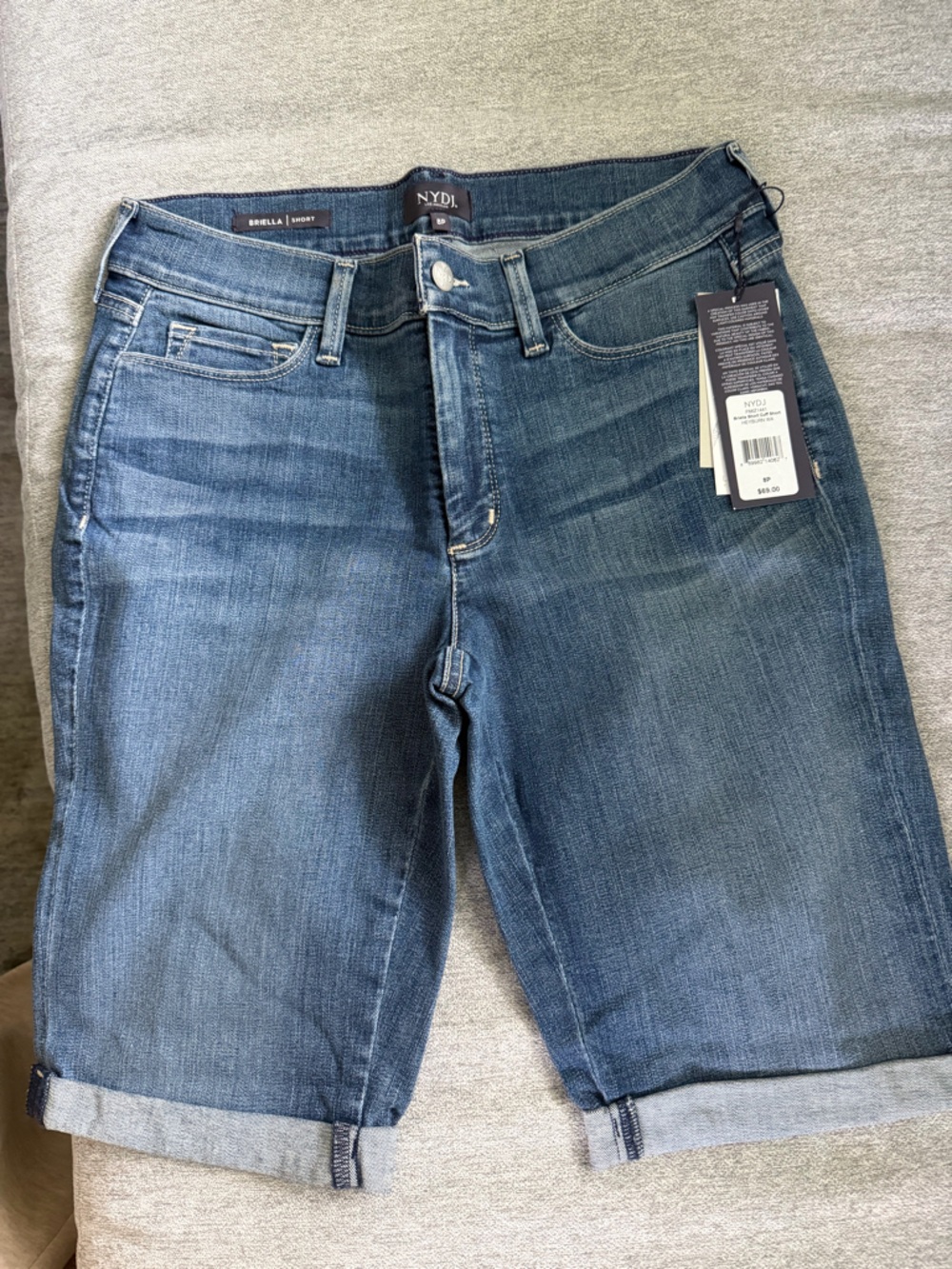 NYDJ Women's Straight Leg Denim Shorts in Medium Blue